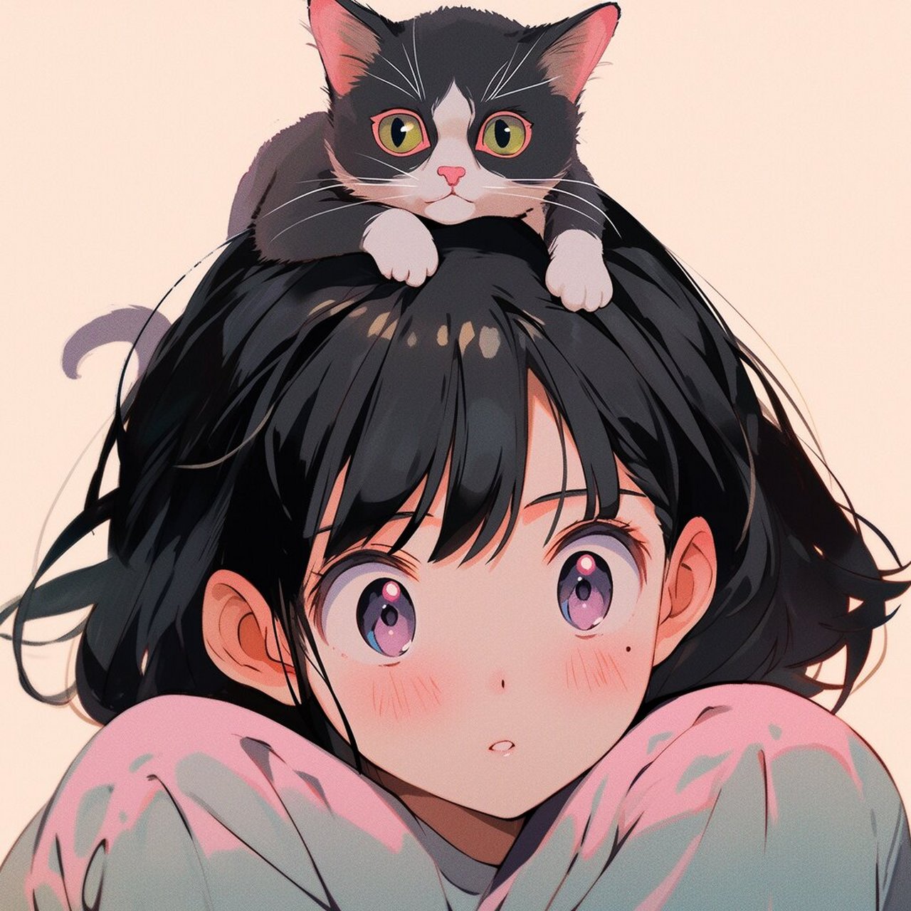 今天的一些作品,适合做微信头像图片,卡通风格,ins高级质感女生头像