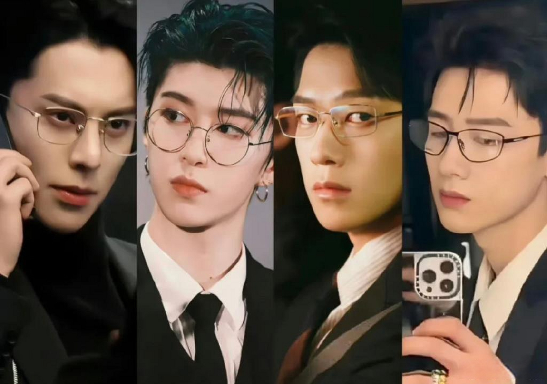 内娱最邪门的一张合照#白敬亭,魏大勋,范丞丞和王鹤棣合照的确烦＃