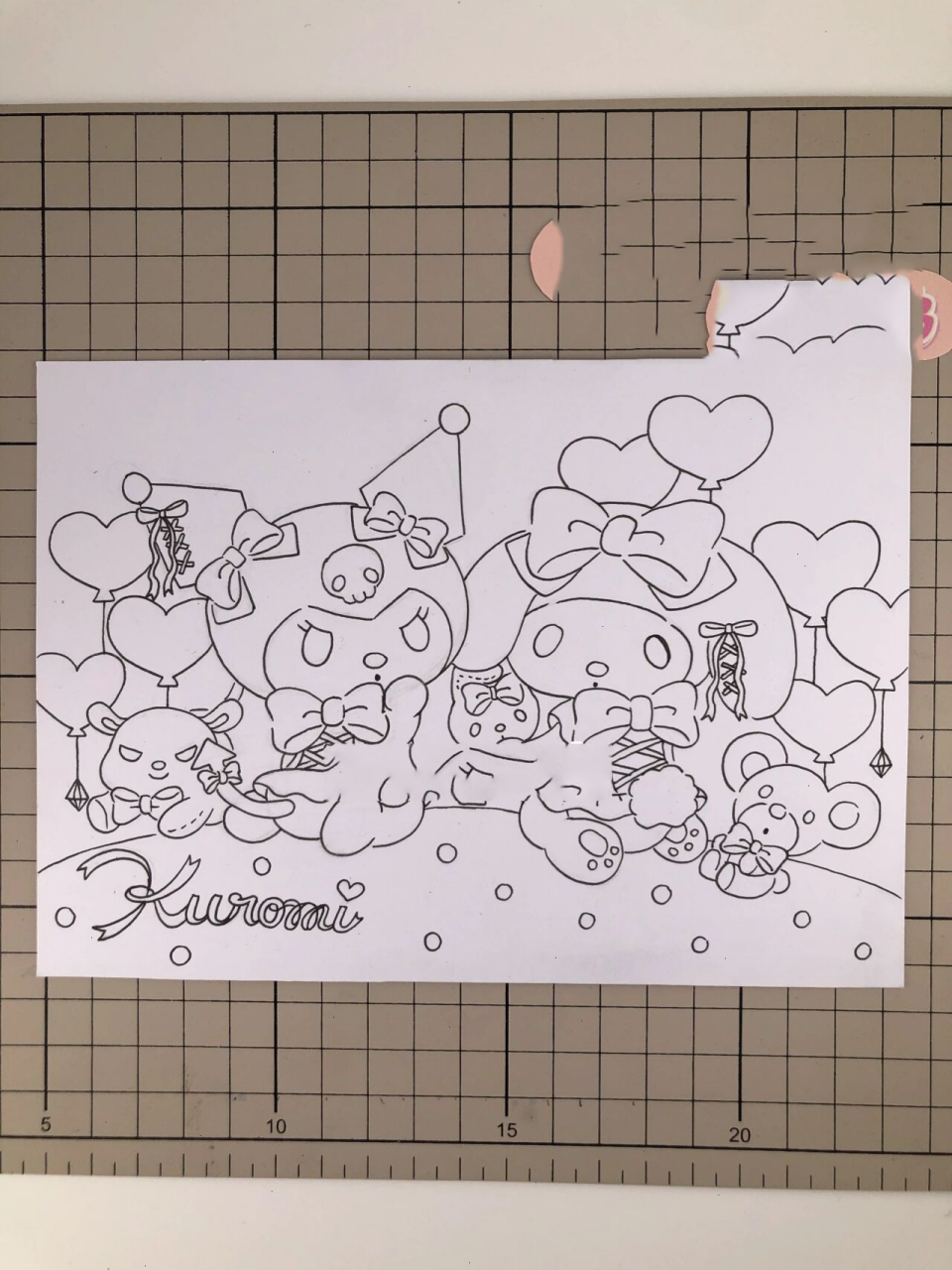 第175幅|库洛米和她的朋友马克笔画,步骤 画材: 90荷兰白卡纸12.