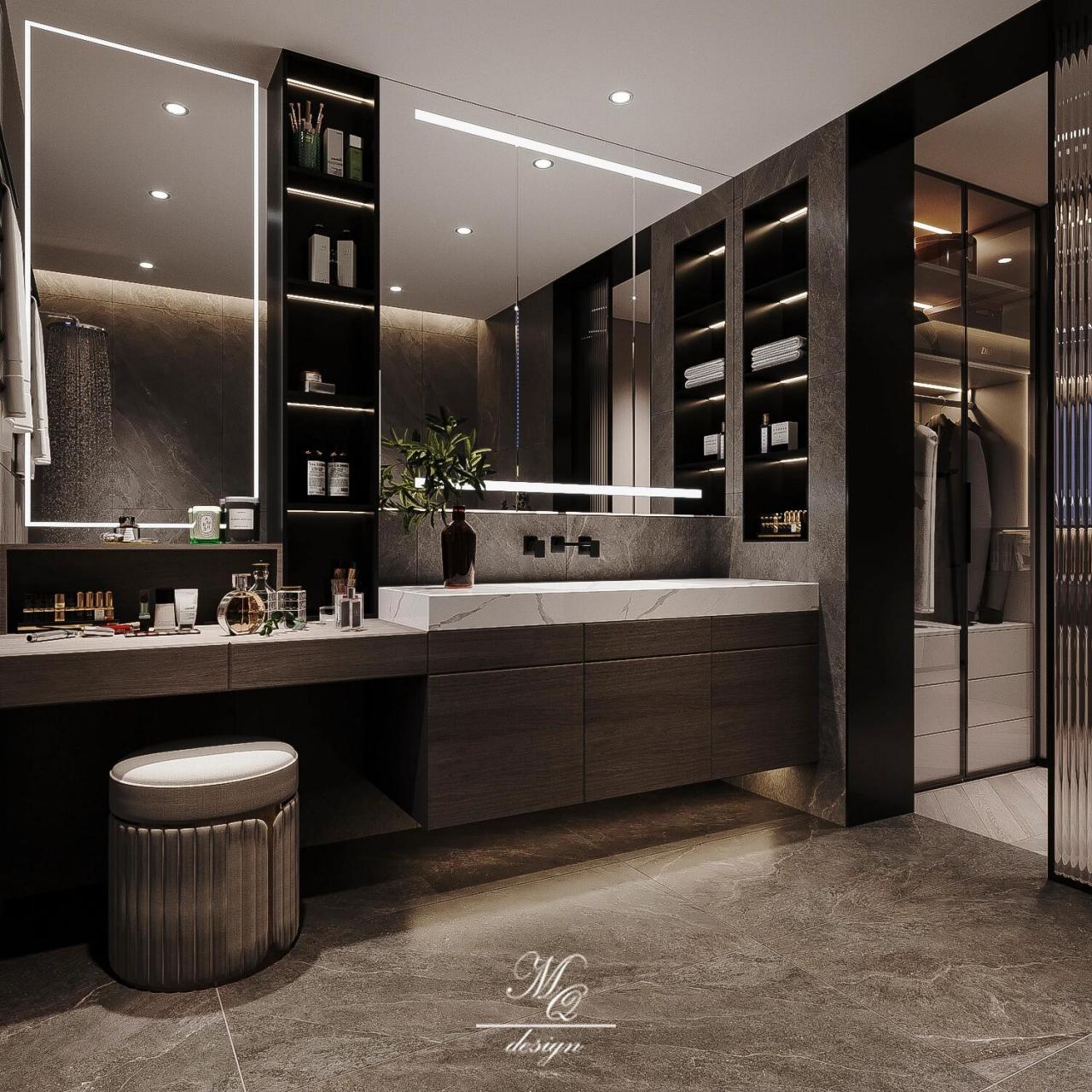 谁看了不说一眼高级/现代轻奢风卫生间设计/ 大平层主卧卫生间设计