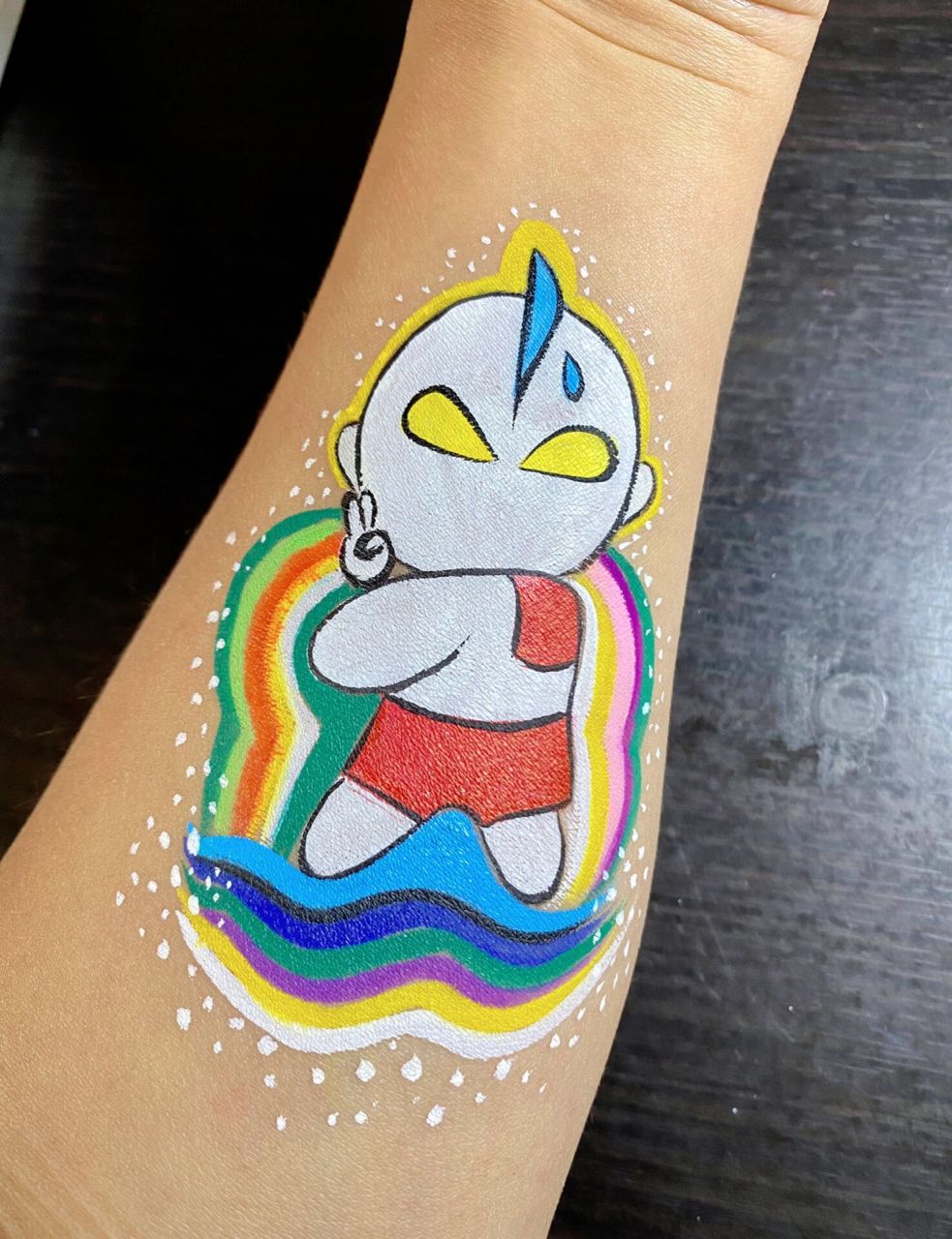 儿童面部彩绘练习 ——许多小男孩得梦中 英雄 今天练习的时候把过程