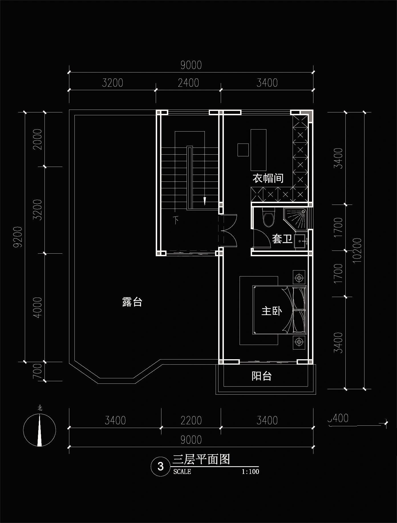 占地90平米,三层农村自建房设计