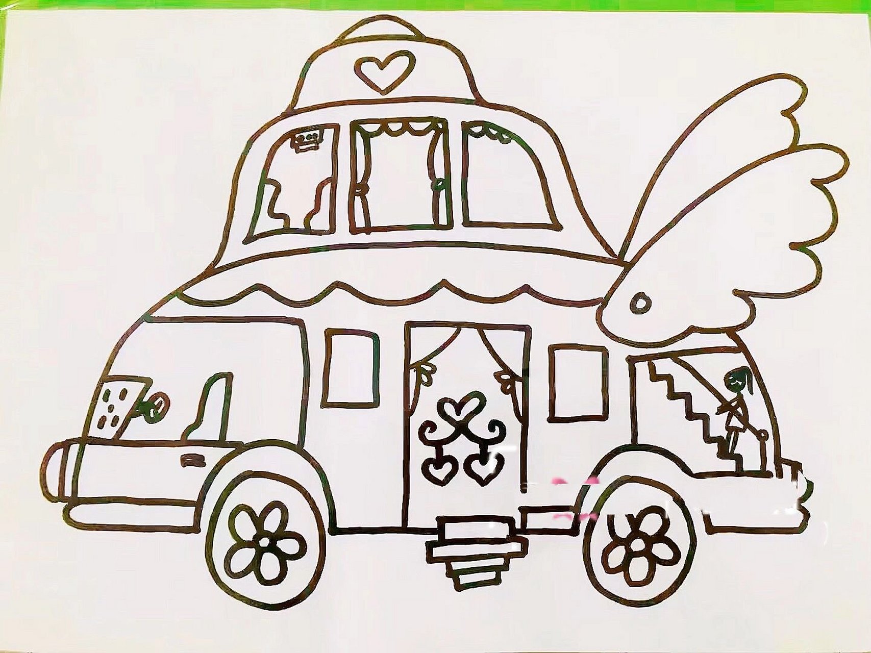 未来汽车简笔画儿童图片