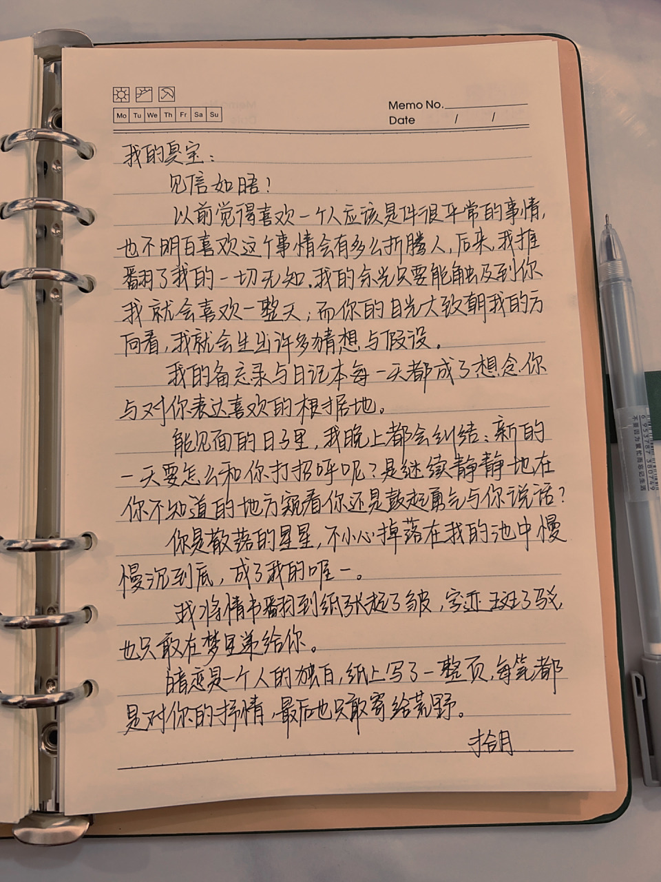 第96封情书94|一封永远积灰的表白信| 暗恋是一个人的独白,纸上写了