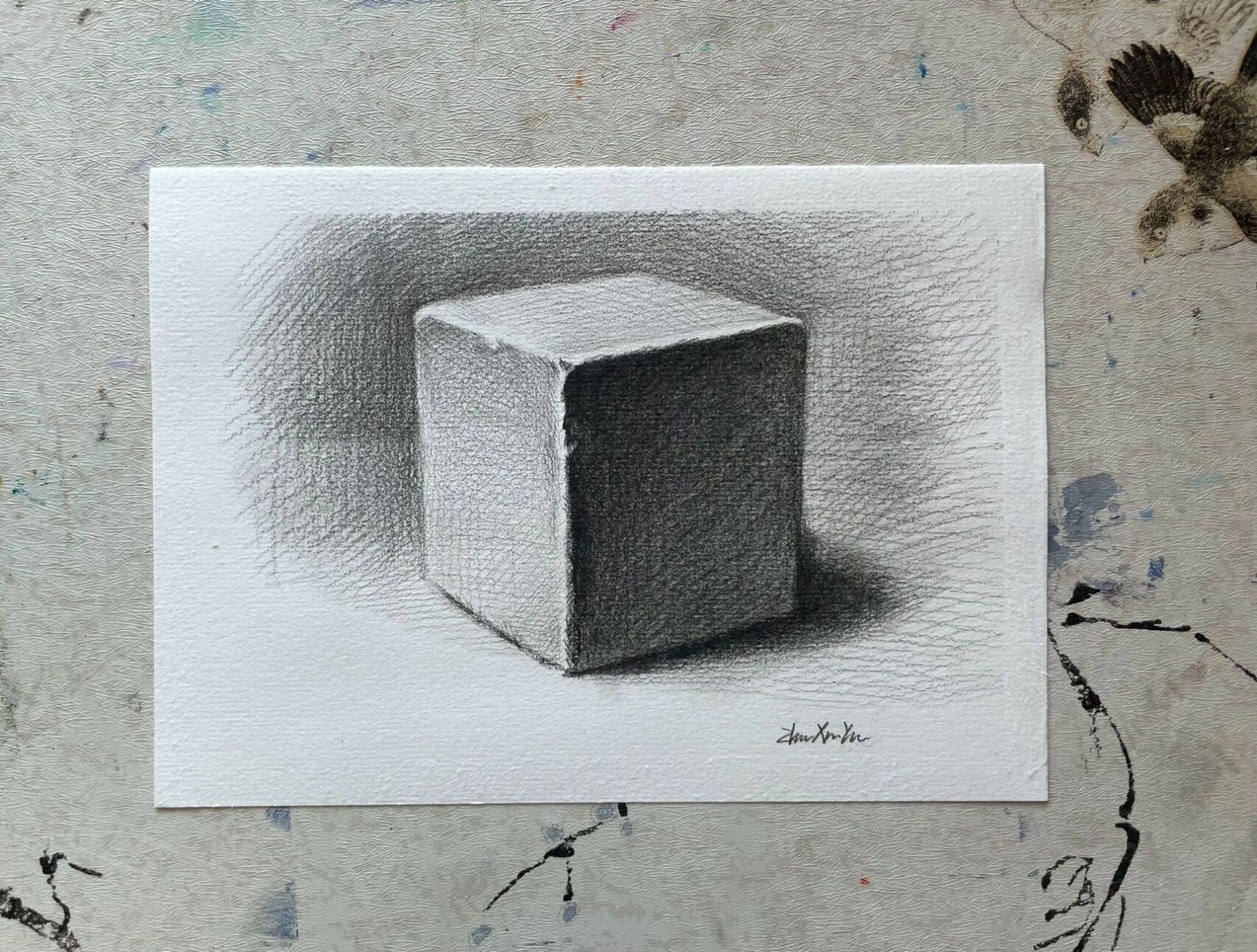 能不能出一些素描初学者教程于是我做了一期素描最基础的正方体,过程