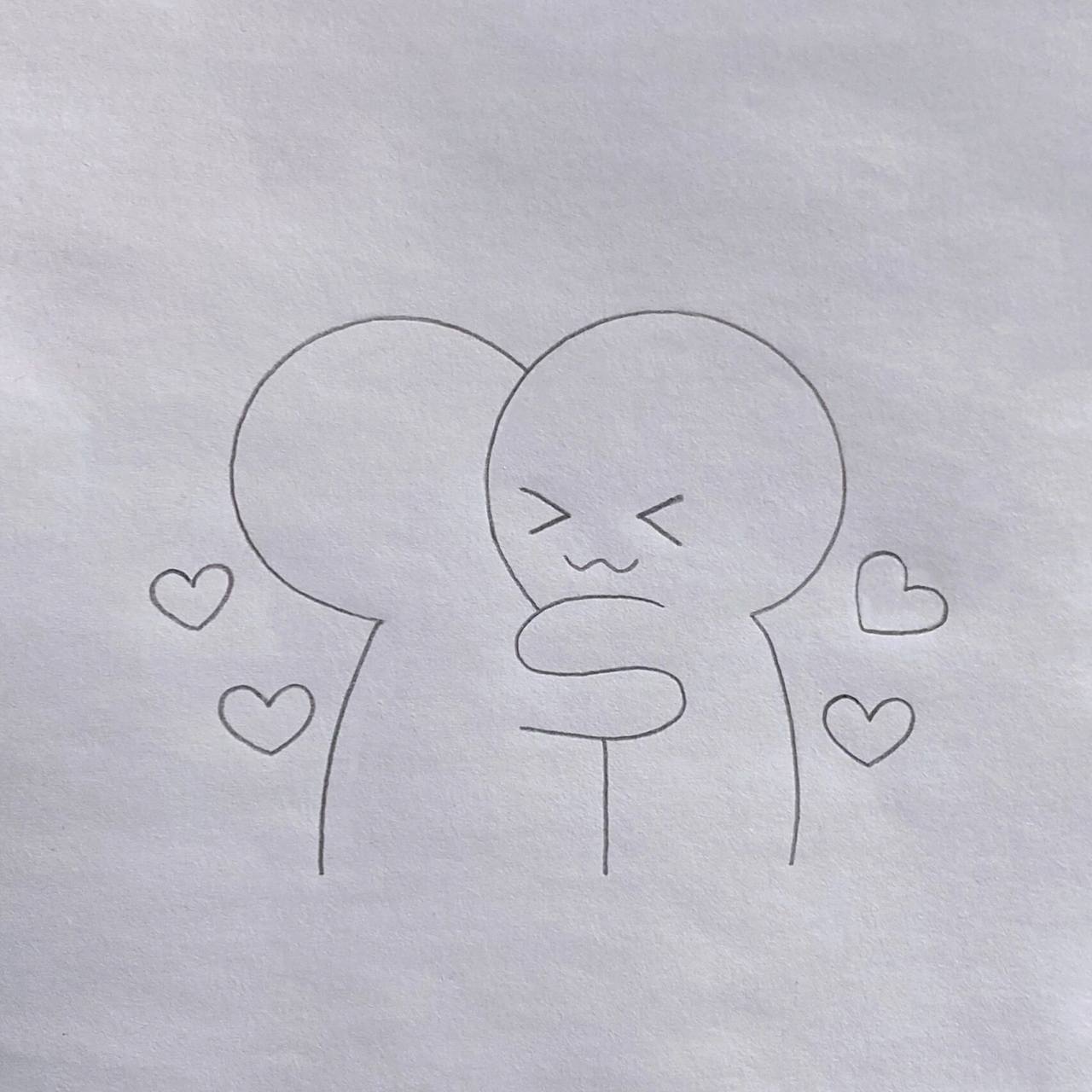 爱的抱抱简笔画教程