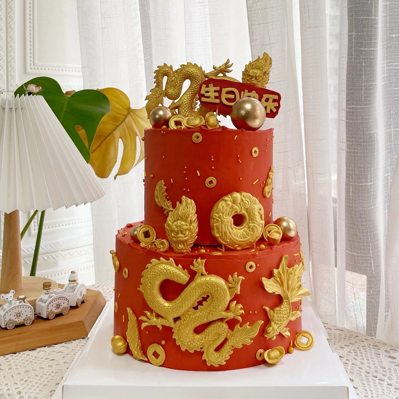 中国龙蛋糕  国风蛋糕 生肖蛋糕定制 虎啸风生,龙腾云起.