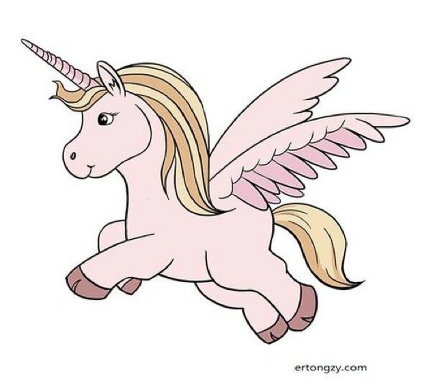 飞马0615独角兽卡通儿童简笔画