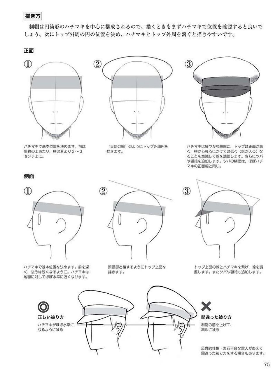 正面军帽怎么画帅气图片