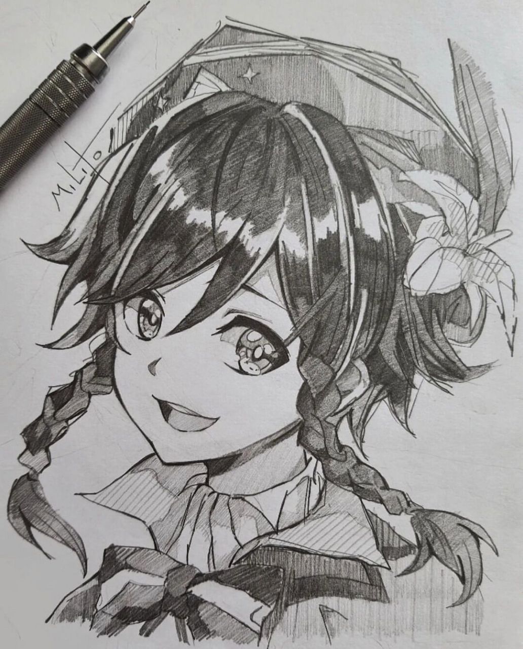 超萌漫画女孩手绘铅笔稿 | 动漫人物