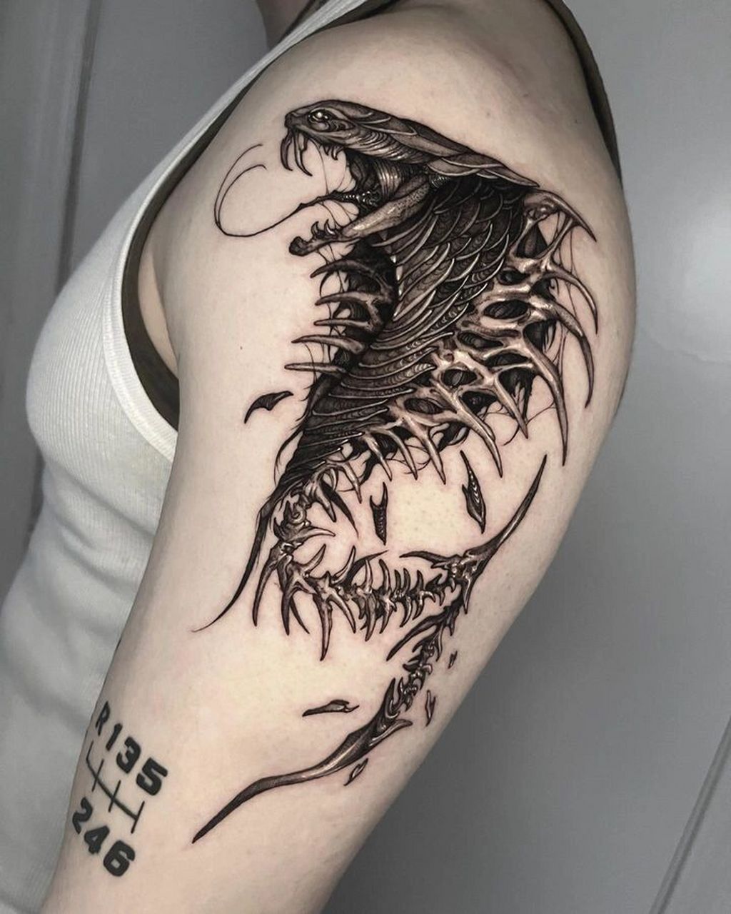 97眼镜蛇|ins|yongha_blk 78眼镜蛇蛇骨纹身 喜欢的话找我设计吧