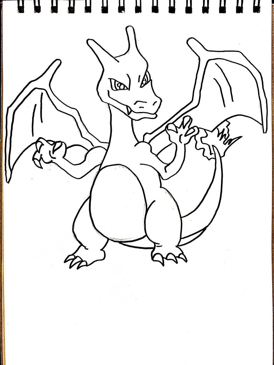 喷火龙 简笔画90