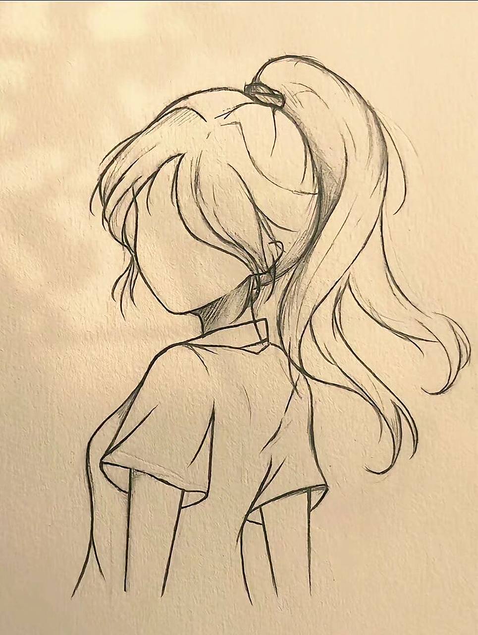 手绘 青春 高马尾   校服高马尾 皂角的香气 最美的夕阳是我独一无二