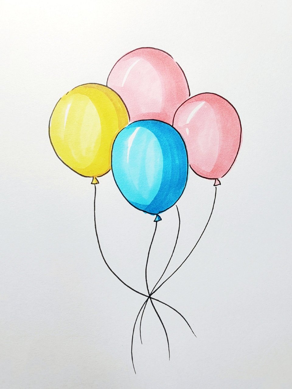 简笔画 小气球 彩色气球简笔画