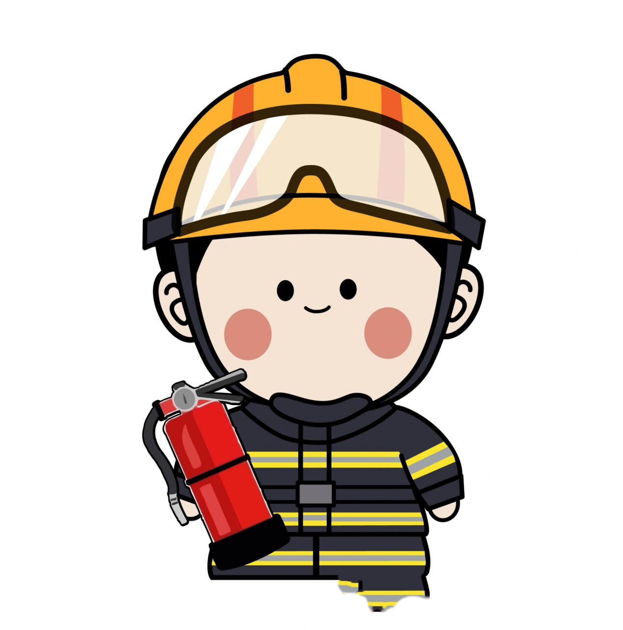 头像|职业头像消防员 可爱蓝朋友