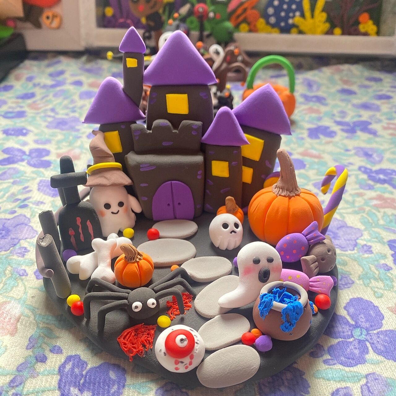 超清粘土之万圣节99摆件    小朋友出土,我出手帮他捏的万圣节主题