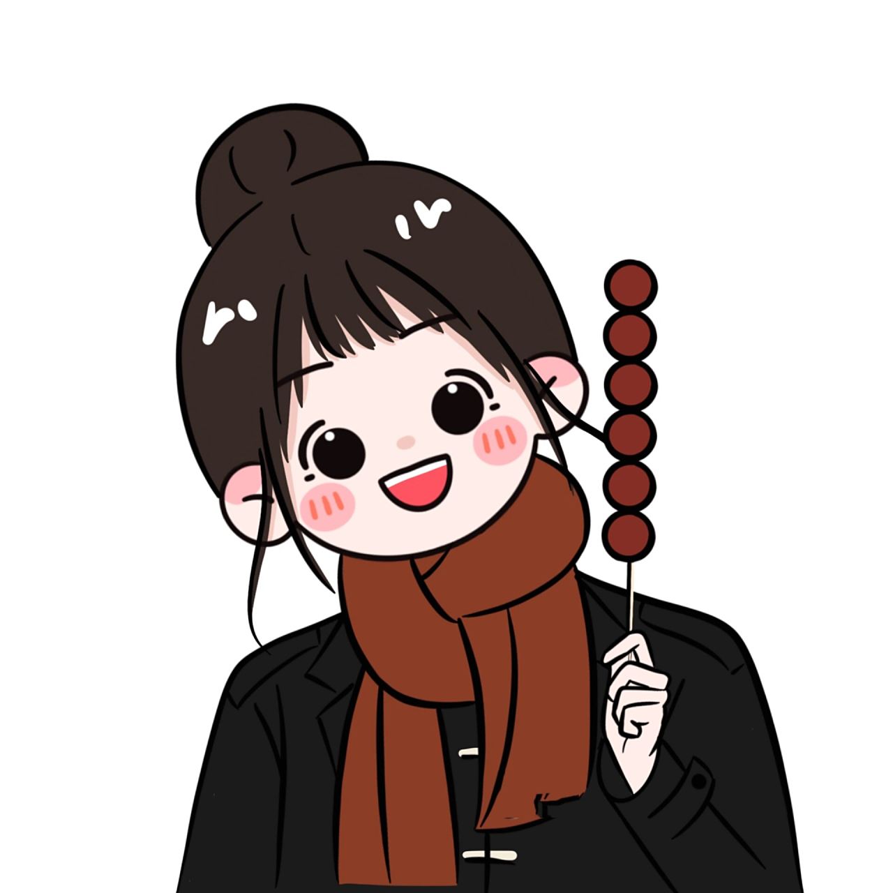 q版手绘头像|糖葫芦女孩 约稿原图私哦