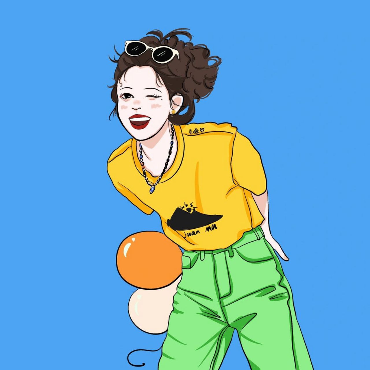 插画 | 头像 |揣着一口袋的开心 图片可做个人头像,个人壁纸 禁止商用