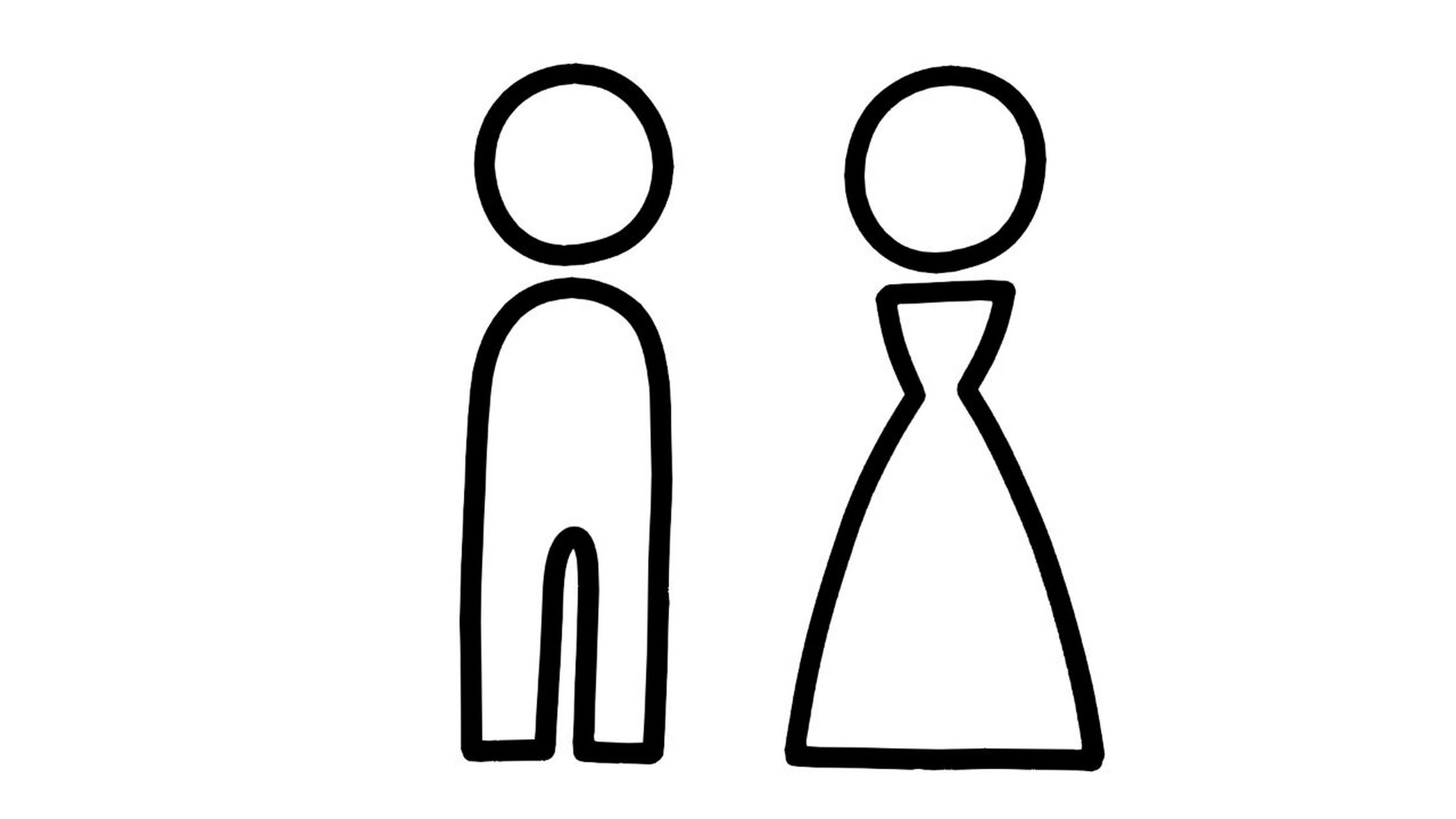 【简笔画素材分享43】7种男女洗手间图标 分享7种创意风格男女洗手间