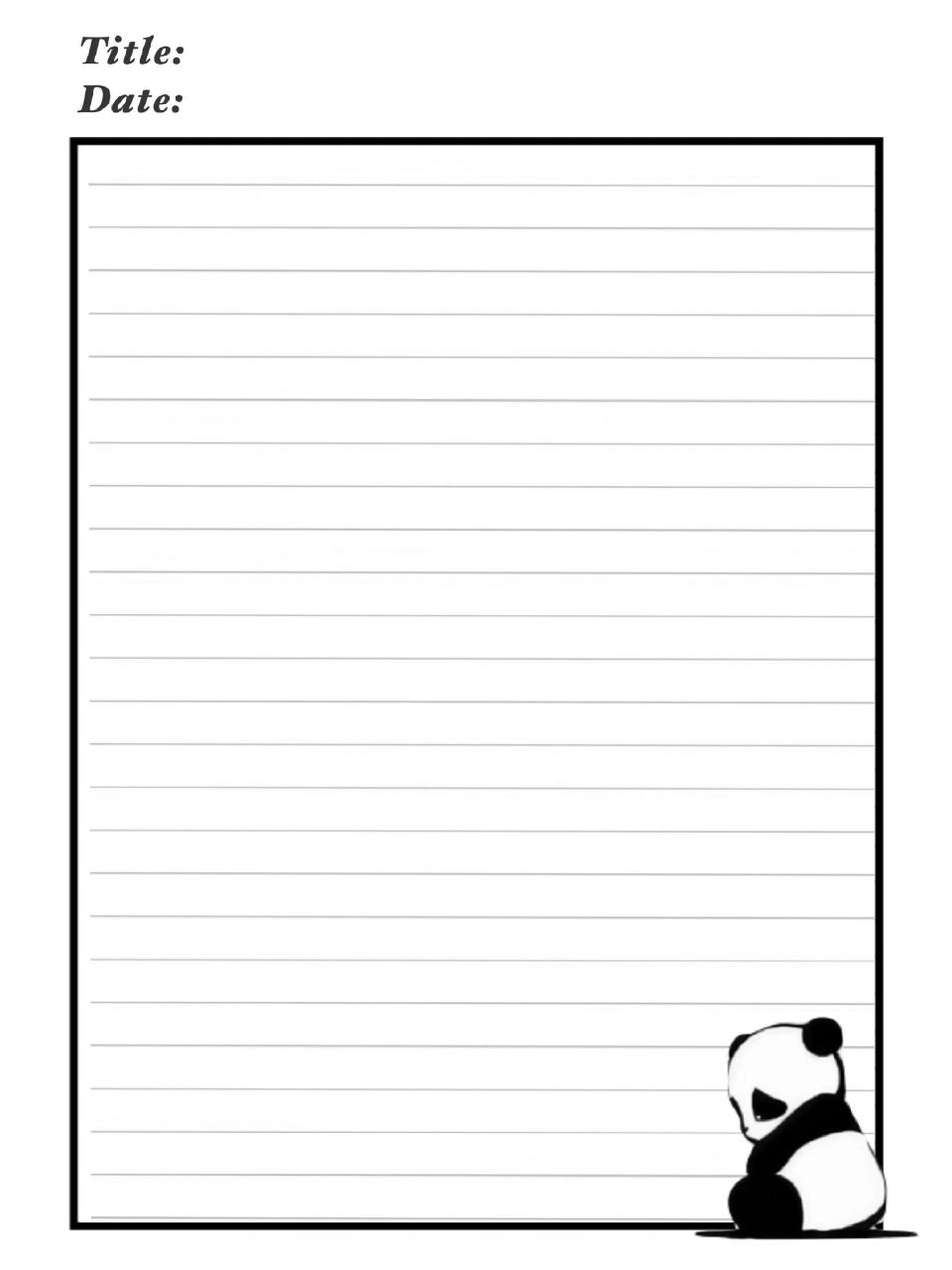 拍纸本模板51熊猫