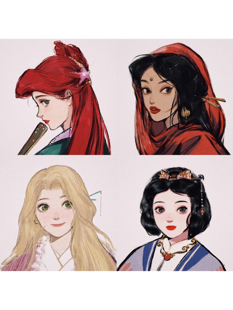 迪士尼公主穿汉服过新年91 大家一定要注意保护好自己鸭 · 出门戴