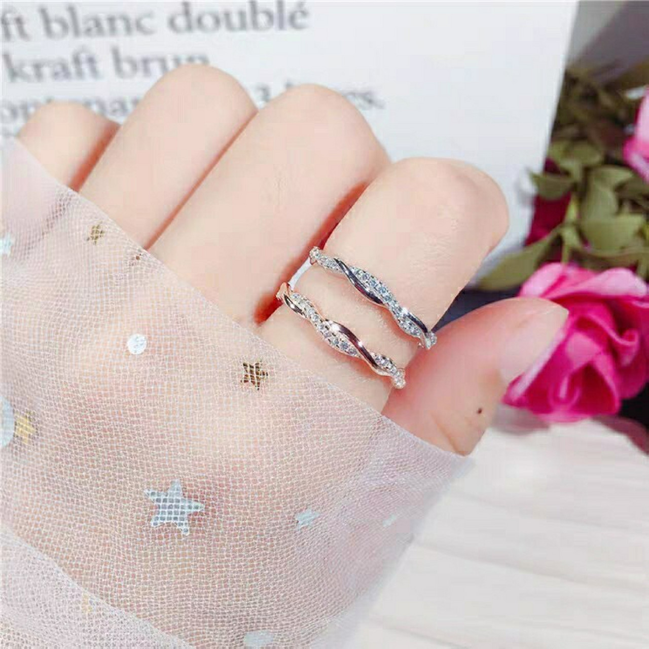 银致s925银戒指女时尚个性食指指环冷淡风戒指网红可调节小众设计