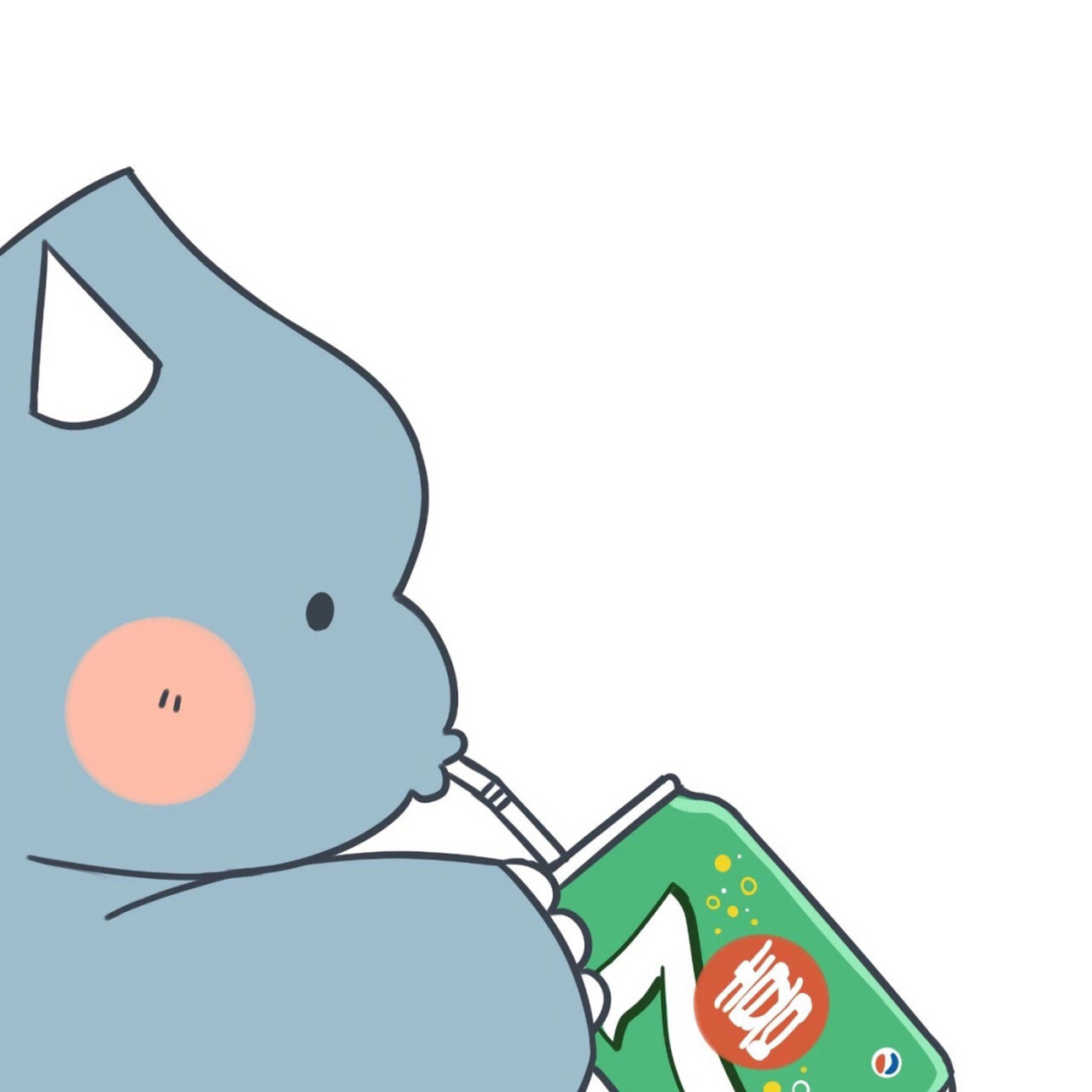 抖音超火-喝饮料的小恐龙头像#微信头像 好多朋友喜欢这个喝饮料系列