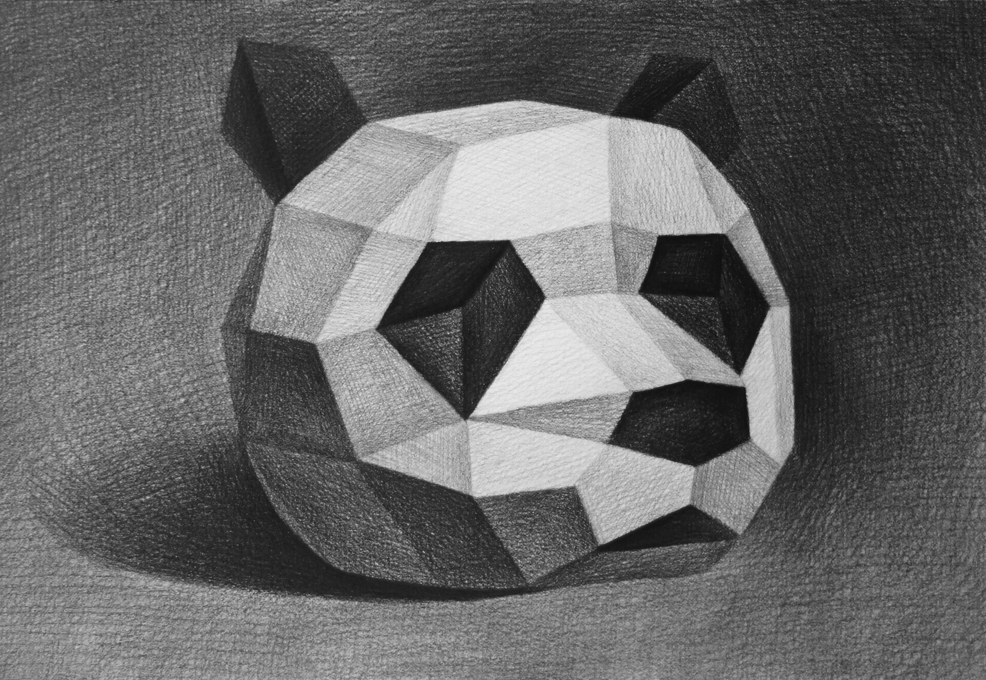 熊猫面具步骤(几何体阶段的创意素描)