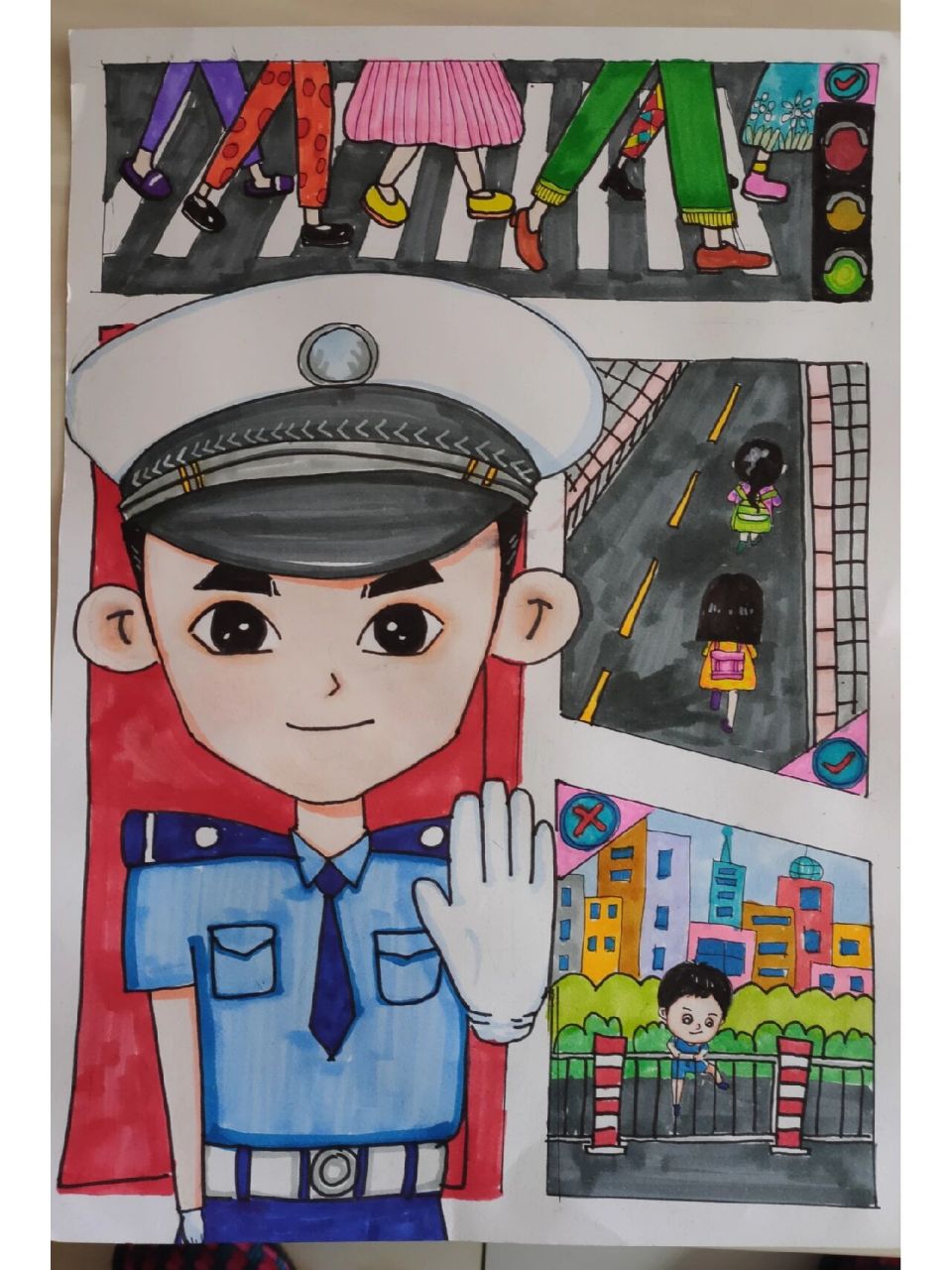 交通安全绘画高中图片