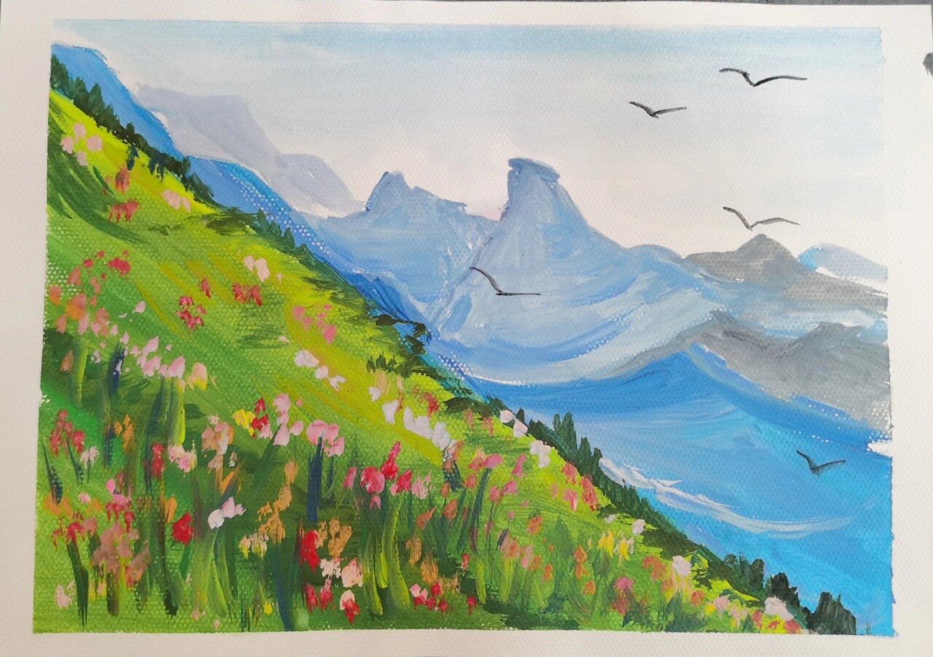 水粉(风景画)适合小学阶段有基础学员