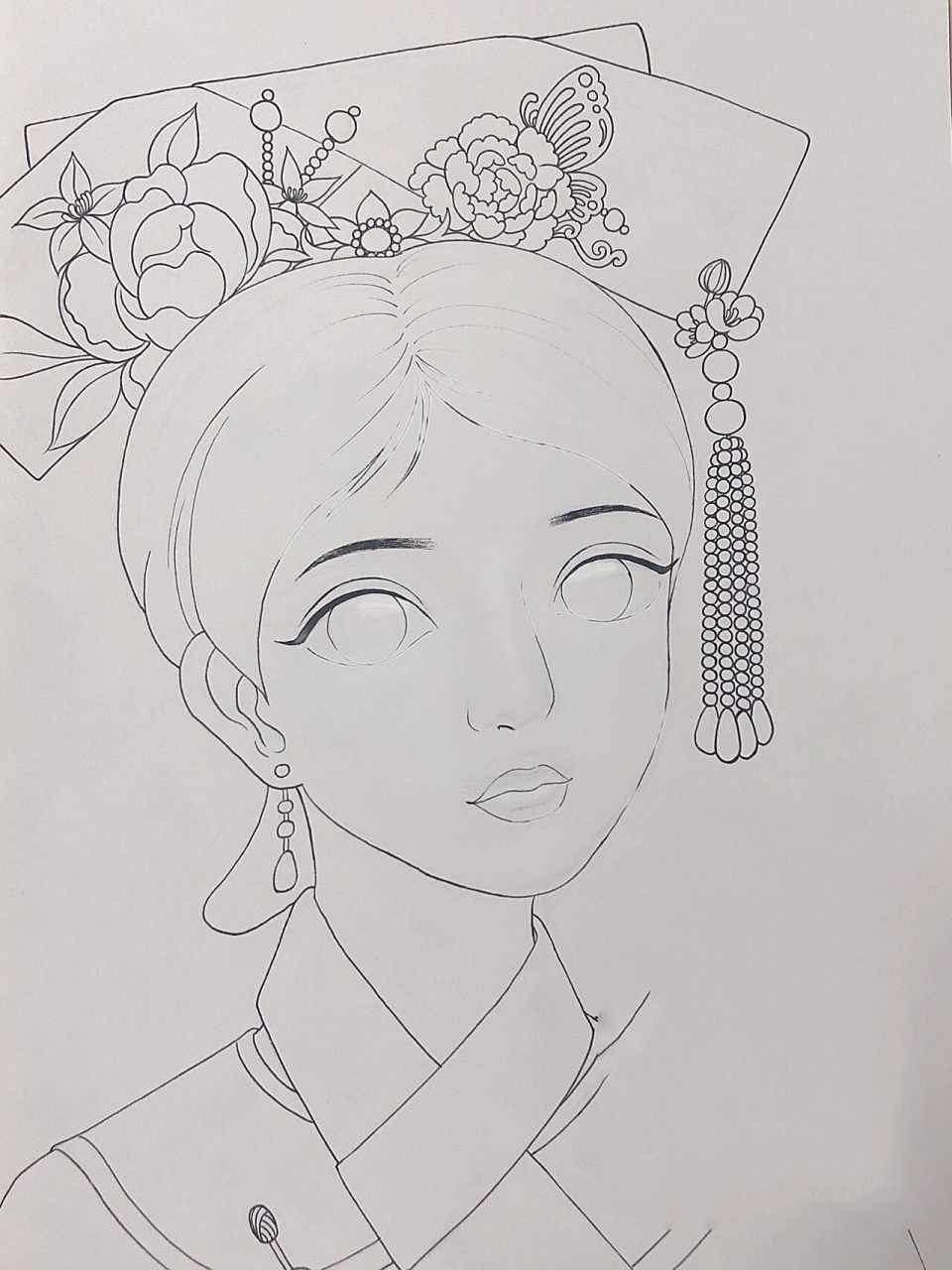 7/56民族|原创满族人物画,古装格格 99这次用了美卡勒的软头马克笔