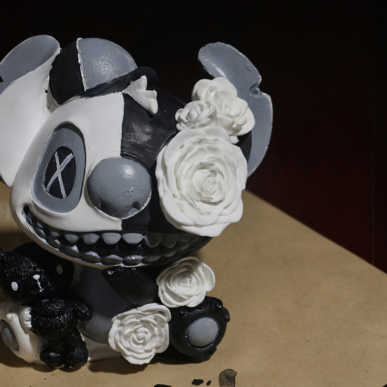 handmade|暗黑恐怖风·石膏娃娃史迪仔 #黑白之间 非黑即白 (有点小