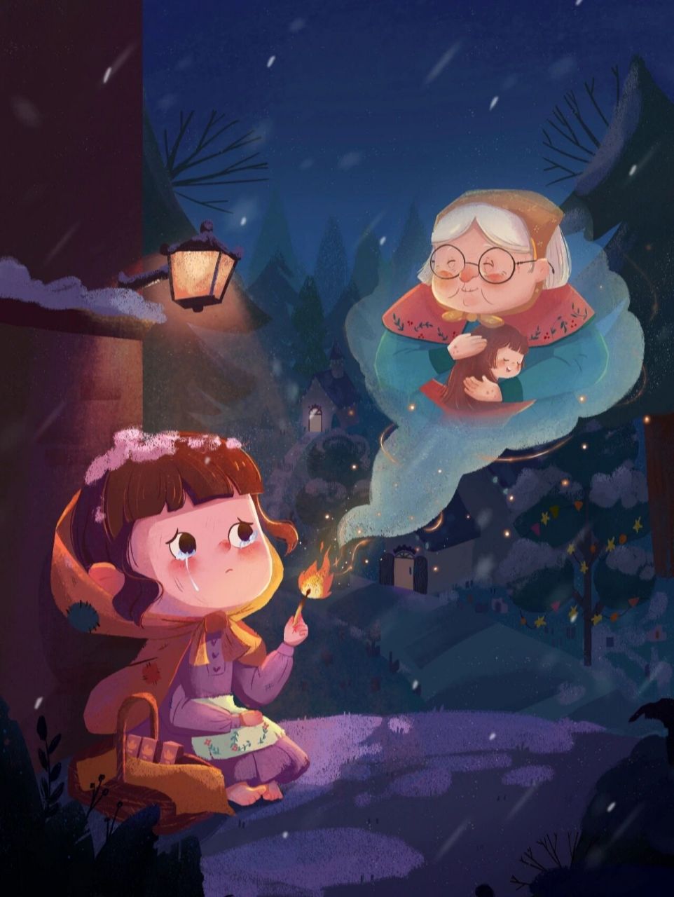 儿童插画 | 安徒生童话-卖火柴的小女孩 在这个衣食无忧的年代 愿每个