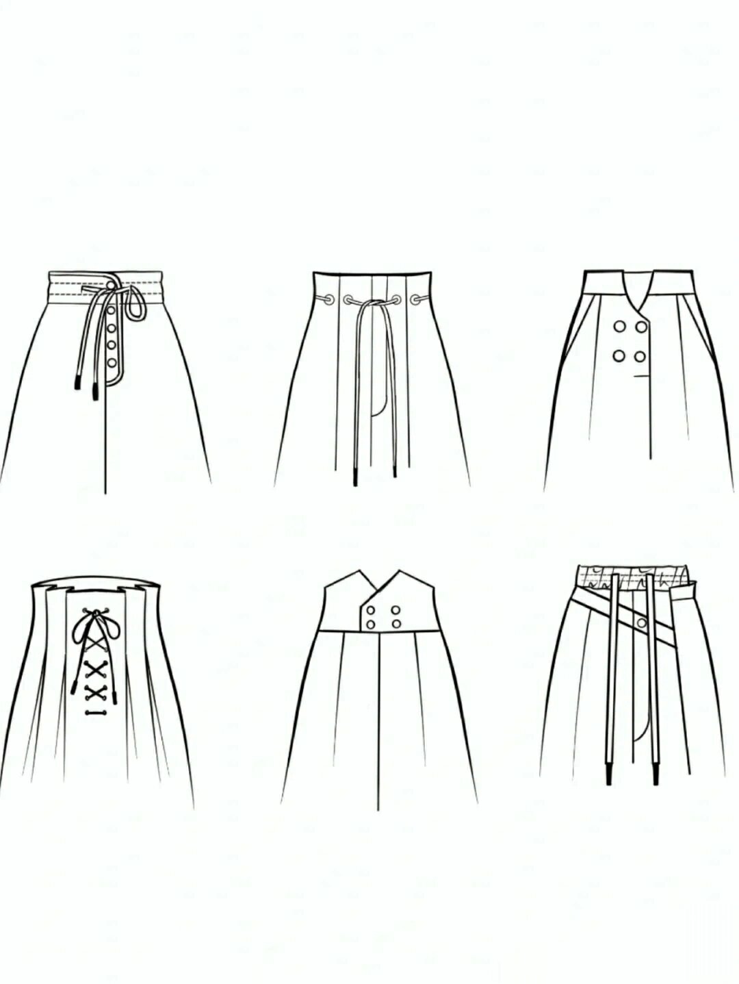 服装设计|48款腰头款式图 79腰头款式图合集 ～服装设计日常分享