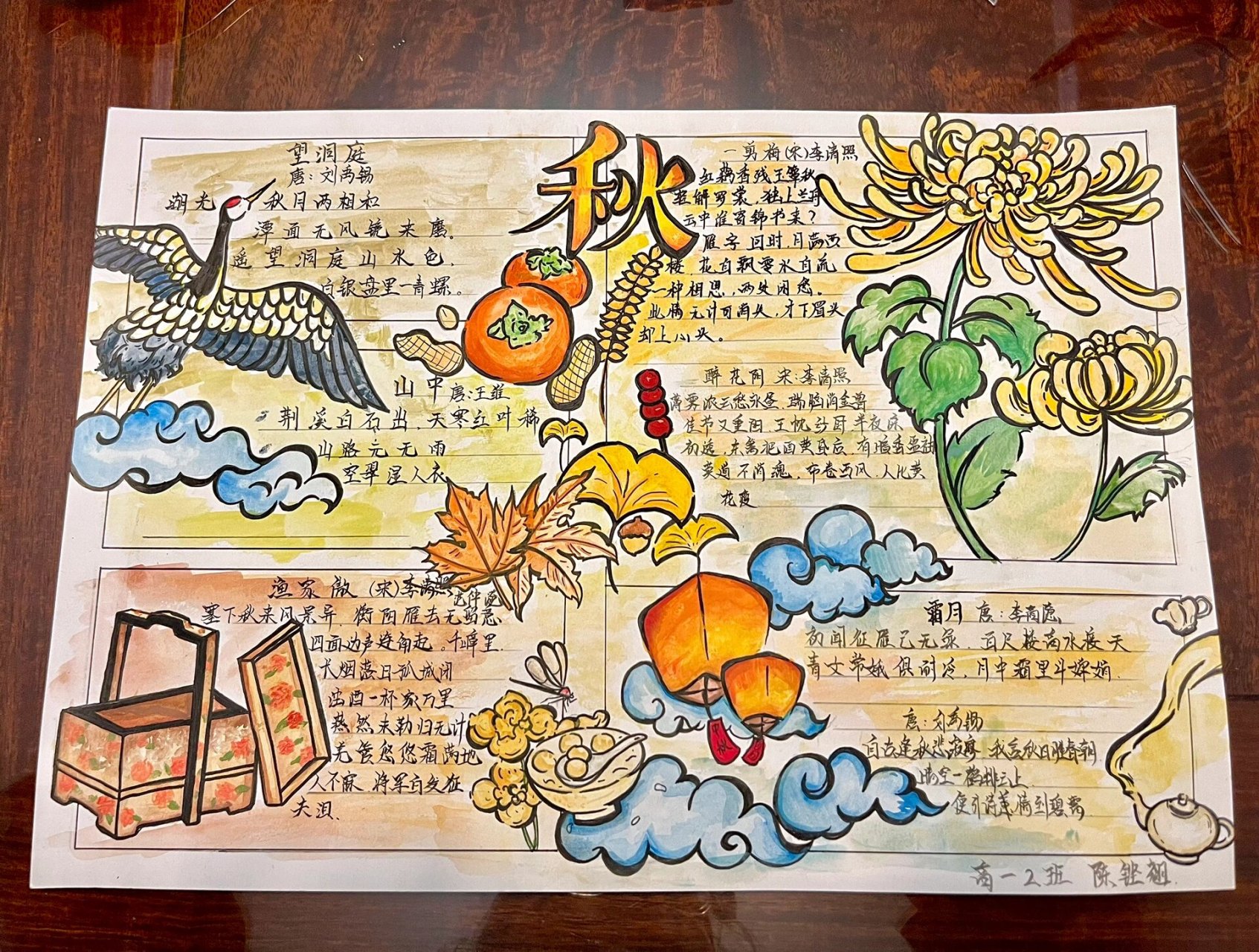 有关秋天的手抄报🍂 秋天的手抄报 作画时间:8小时 工具材料:8开