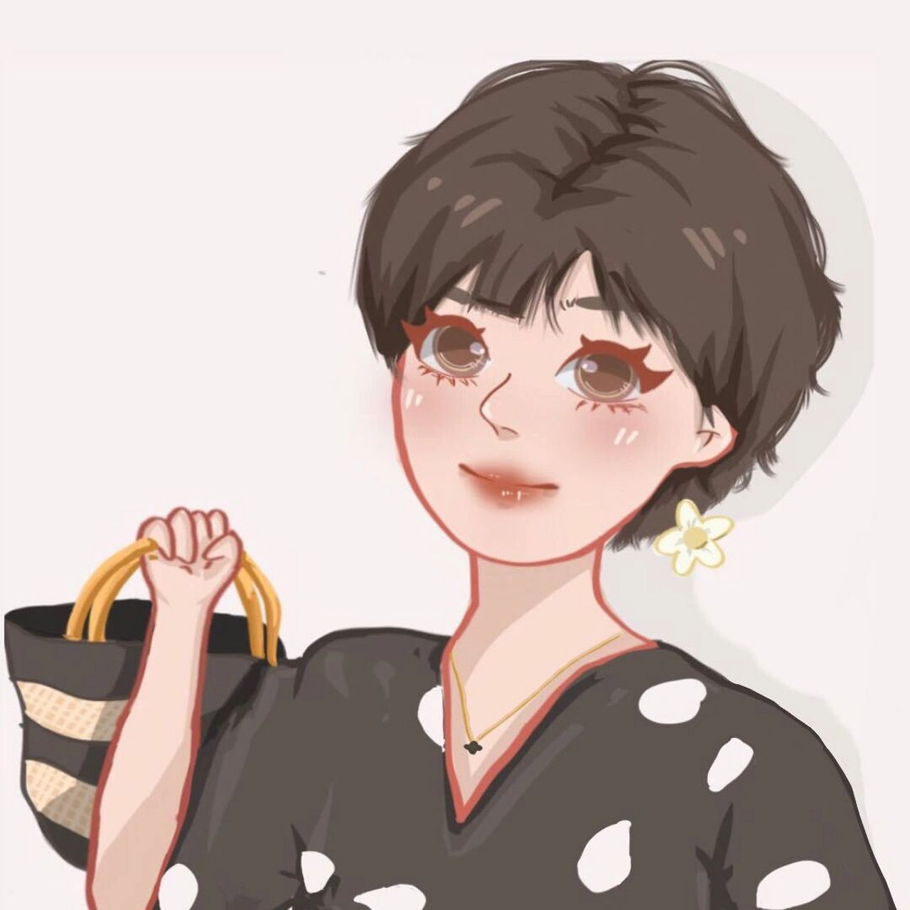 哈哈哈,超短发女生卡通头像.