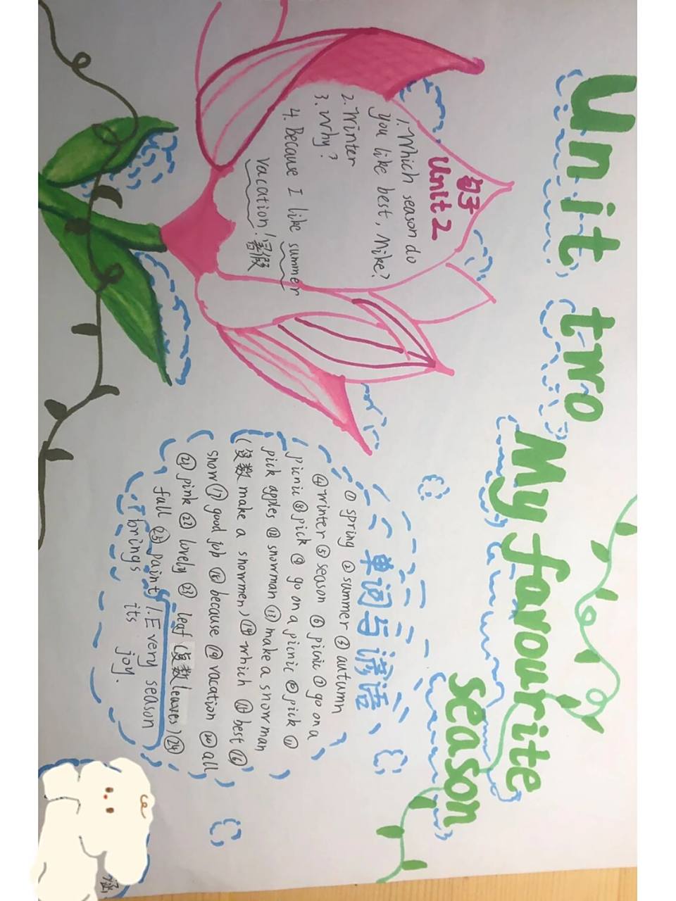 五年级下册英语unit 2手抄报