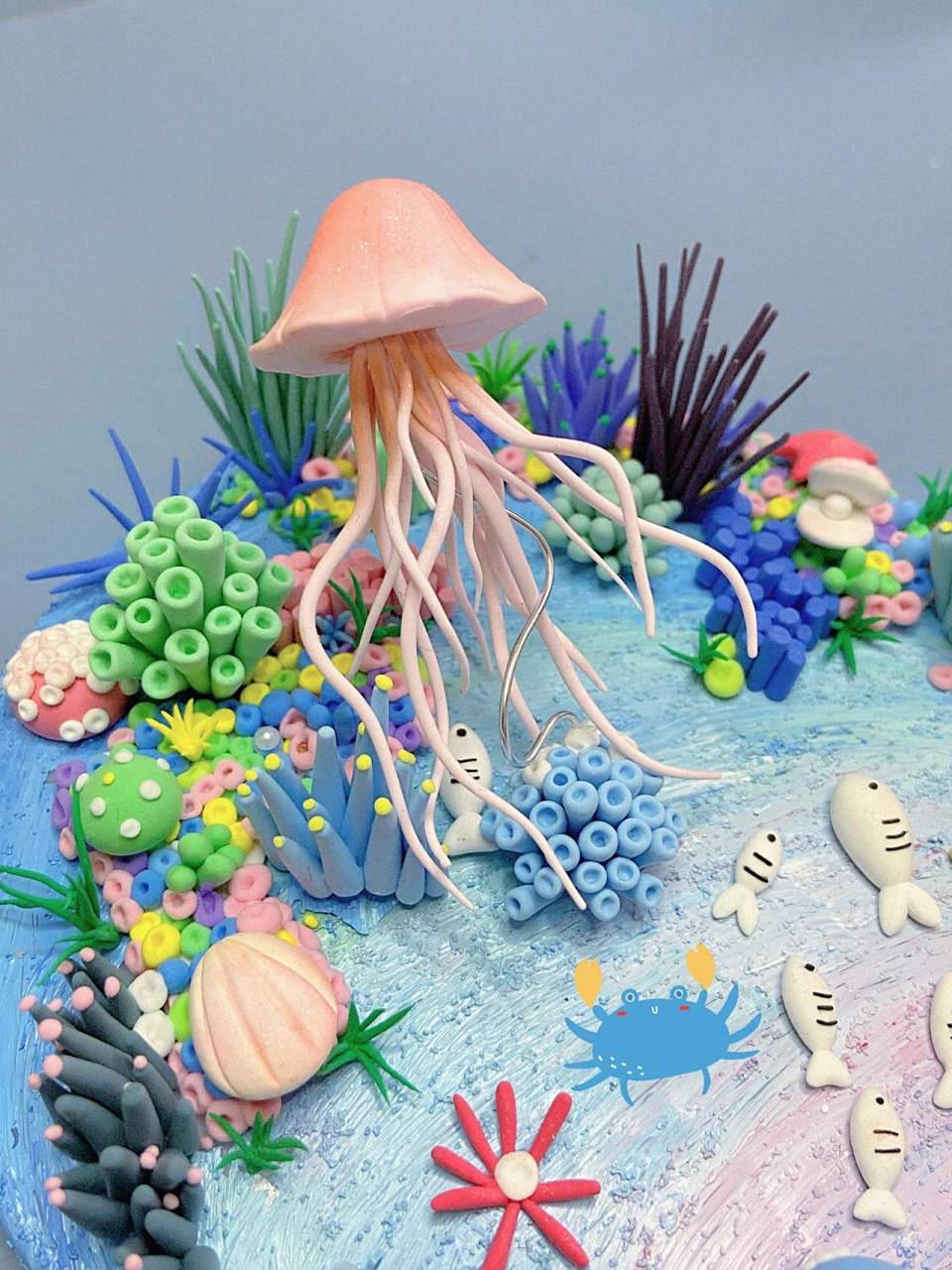 超轻粘土|海底世界微场景制作 78一看就会 95耗费了两天时间的