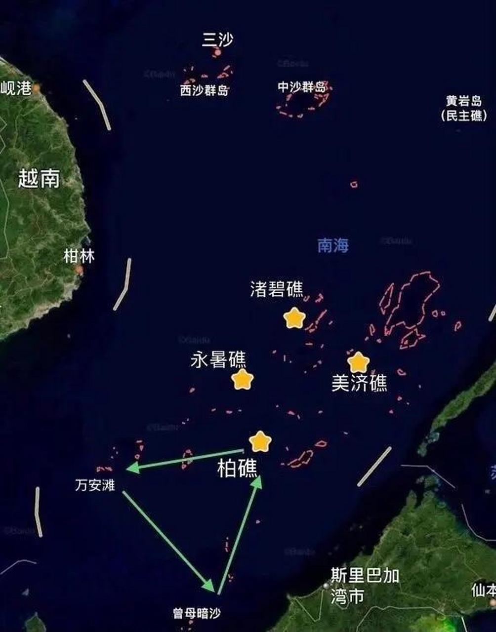 火冒三丈,图一为柏礁现状,别人已经动手了哦——这可以说是南沙条件最