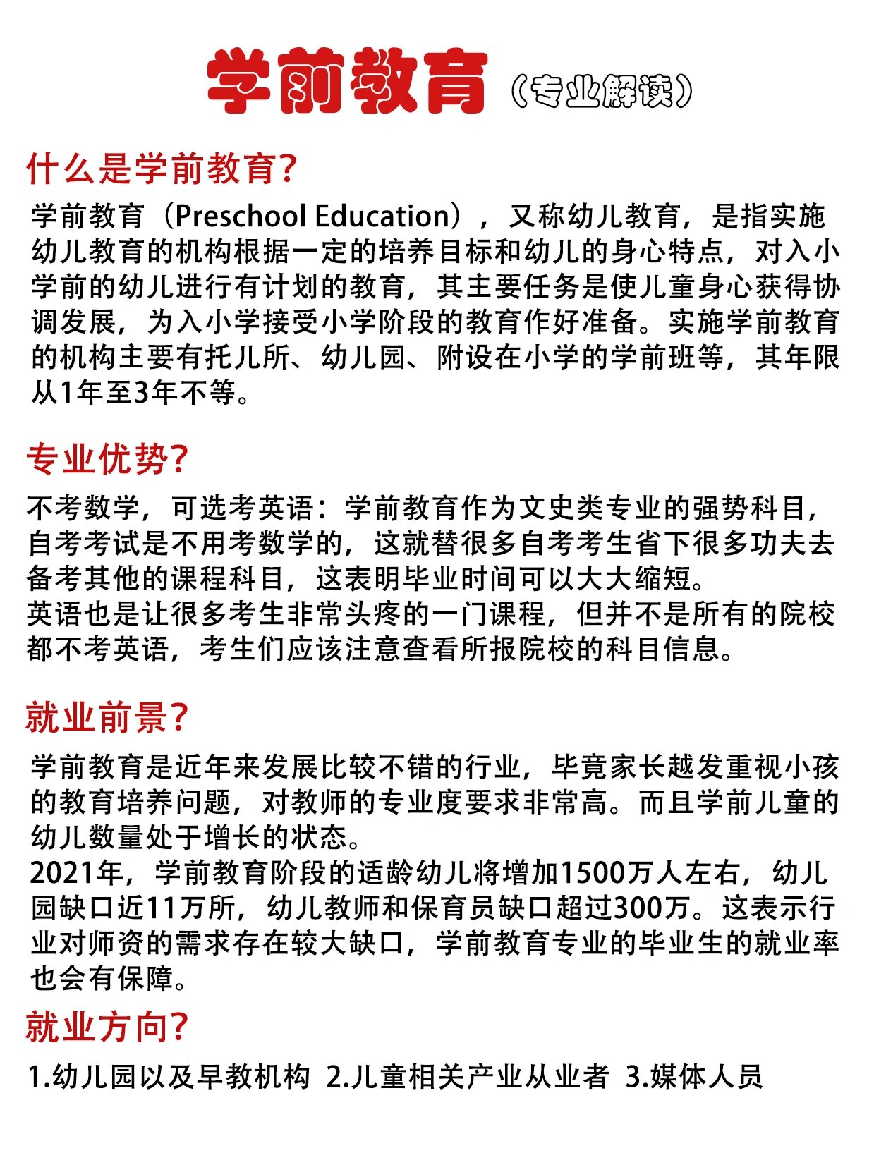 热门专业推荐71学前教育97