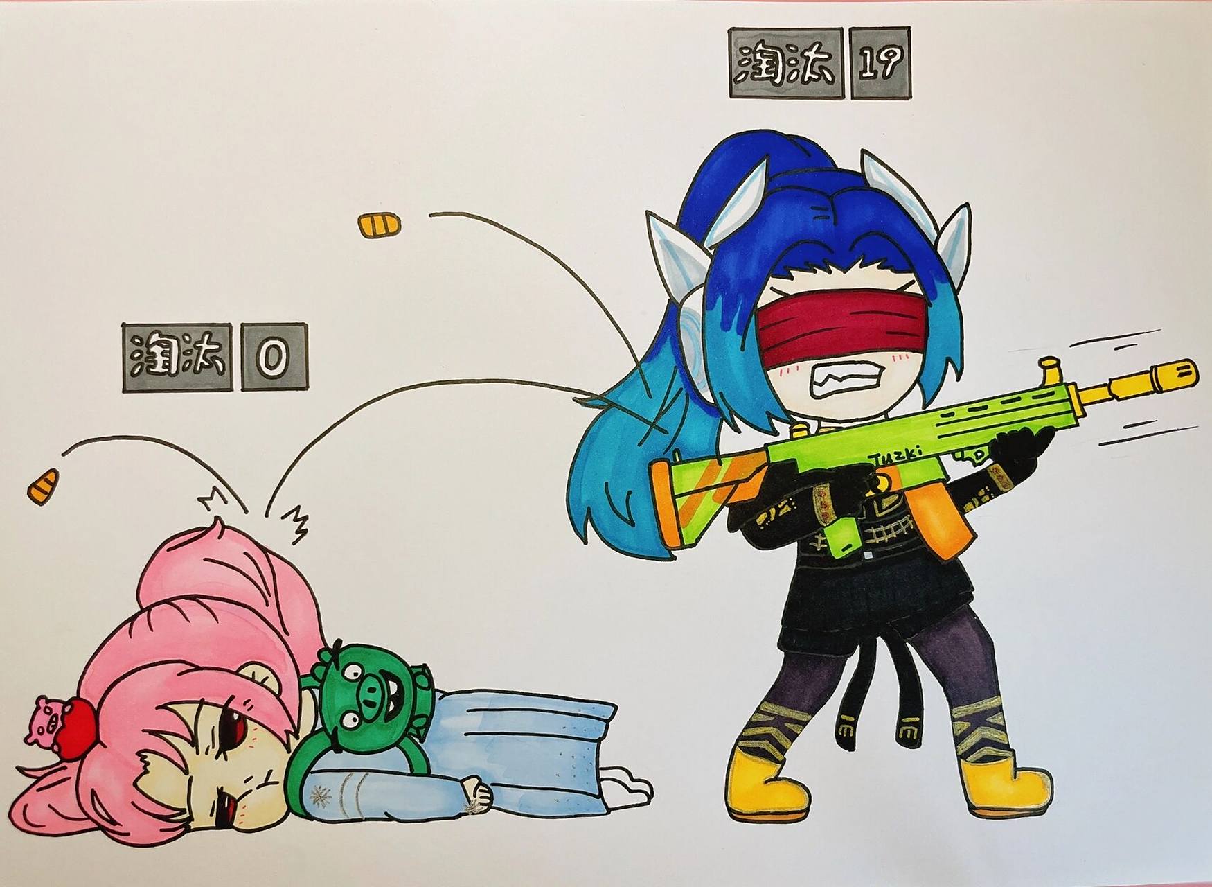 和平精英卡通画 放假在家画个玩玩