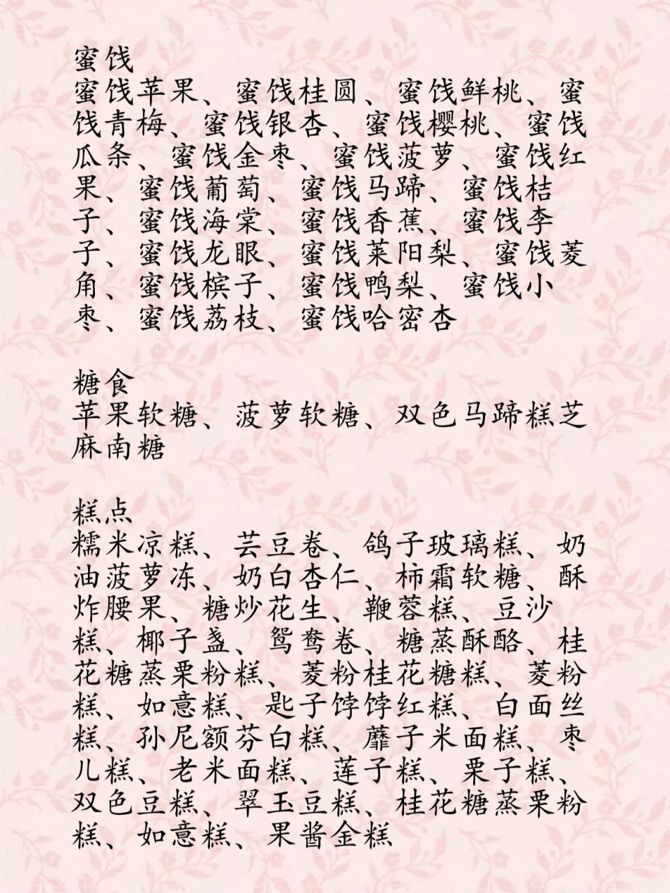 小说写作素材//古代糕点甜食