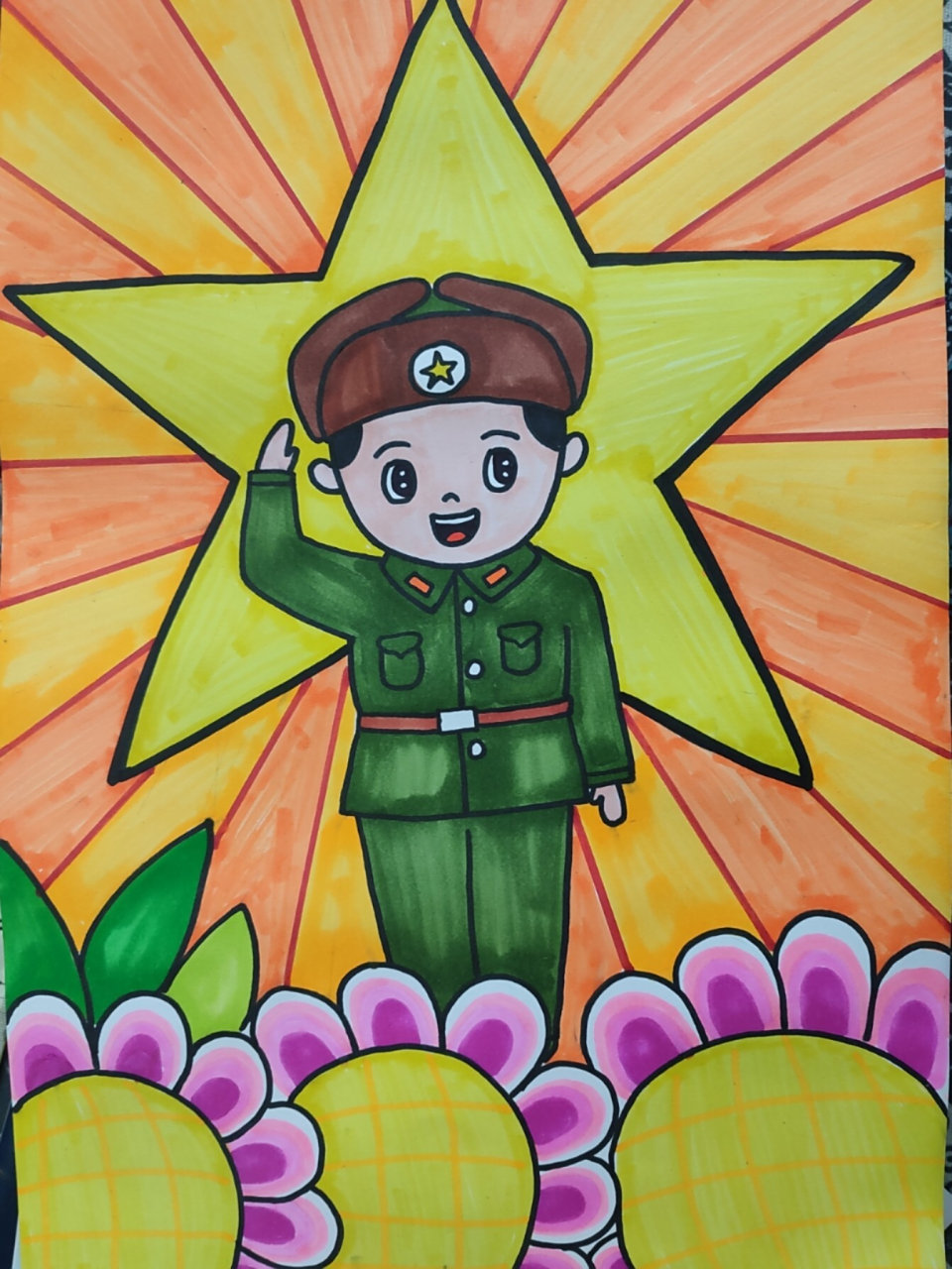 少年儿童画雷锋绘画,雷锋画素材5-7岁