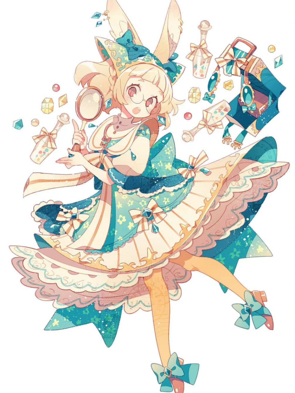 动漫人物|洛丽塔风格 配饰华丽的可爱少女 日本插画师上倉エク 67