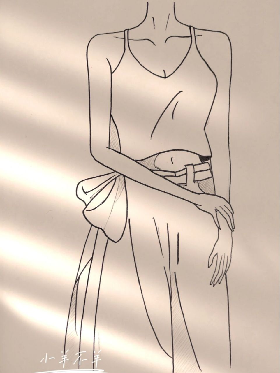 美女黑白简笔画#绘画教程33(附过程) 辣妹简笔画74绘画过程 小红书