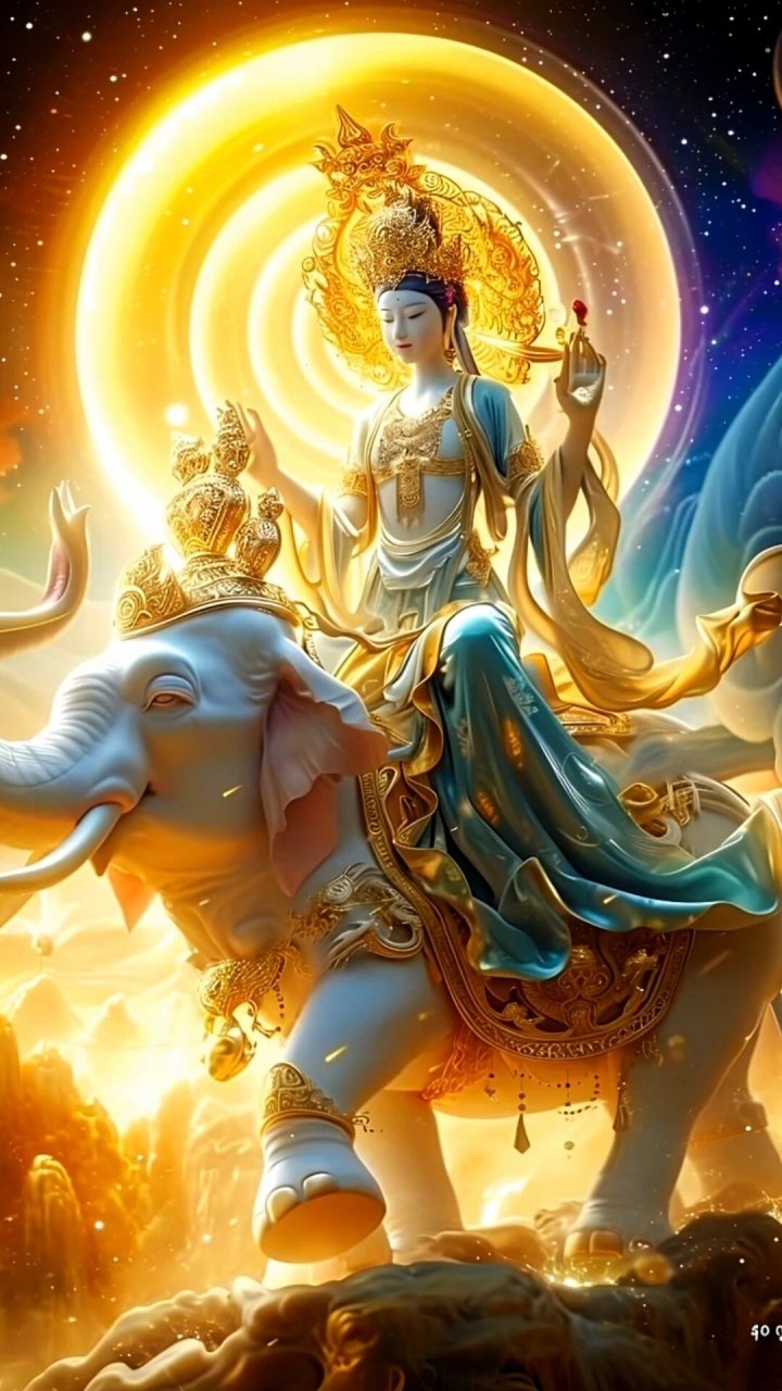 普贤菩萨图片  05 在佛教艺术的宝库中,普贤菩萨的形象总是给人以