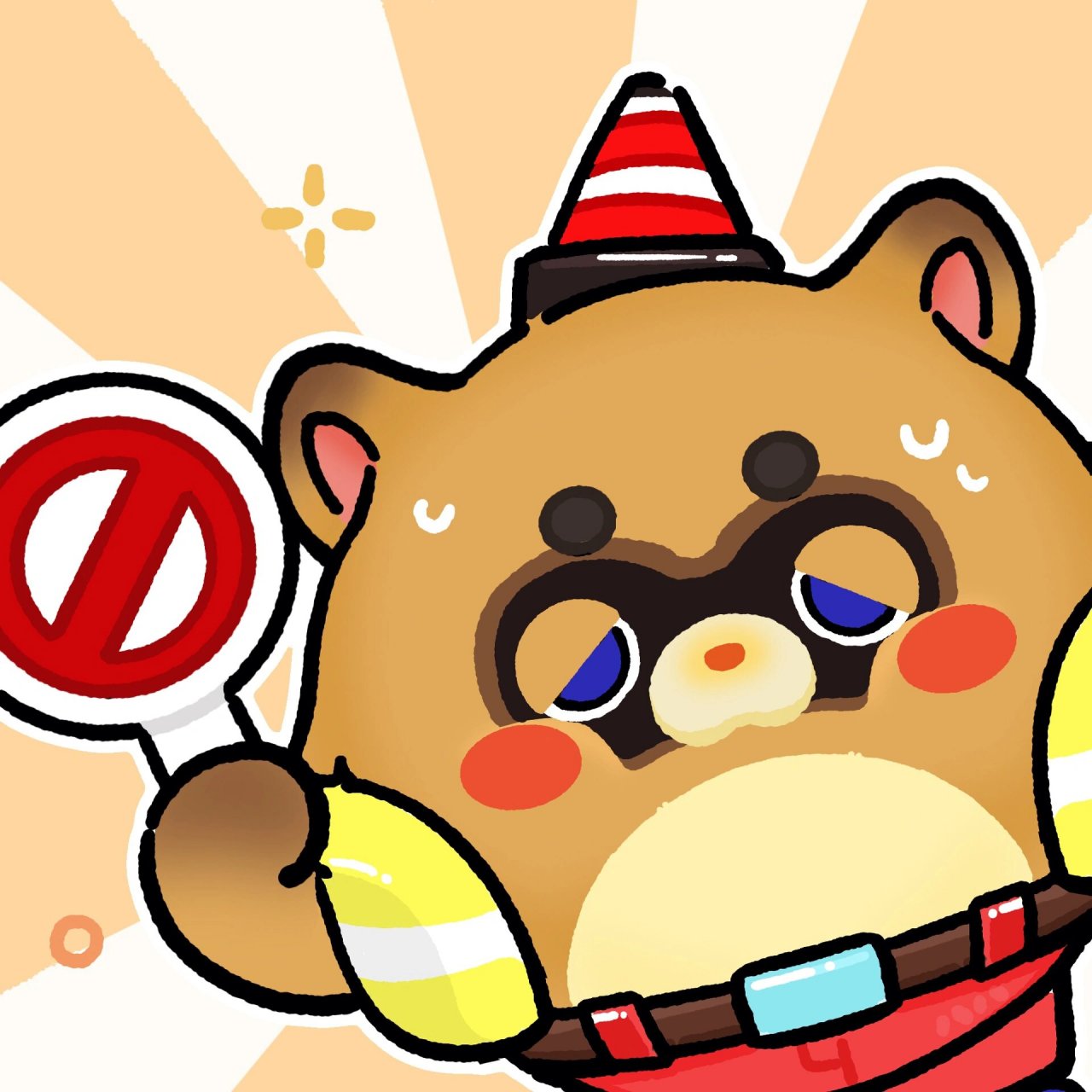 蛋仔派对头像/狸猫大力 "前方禁止通行,小车车也不行"