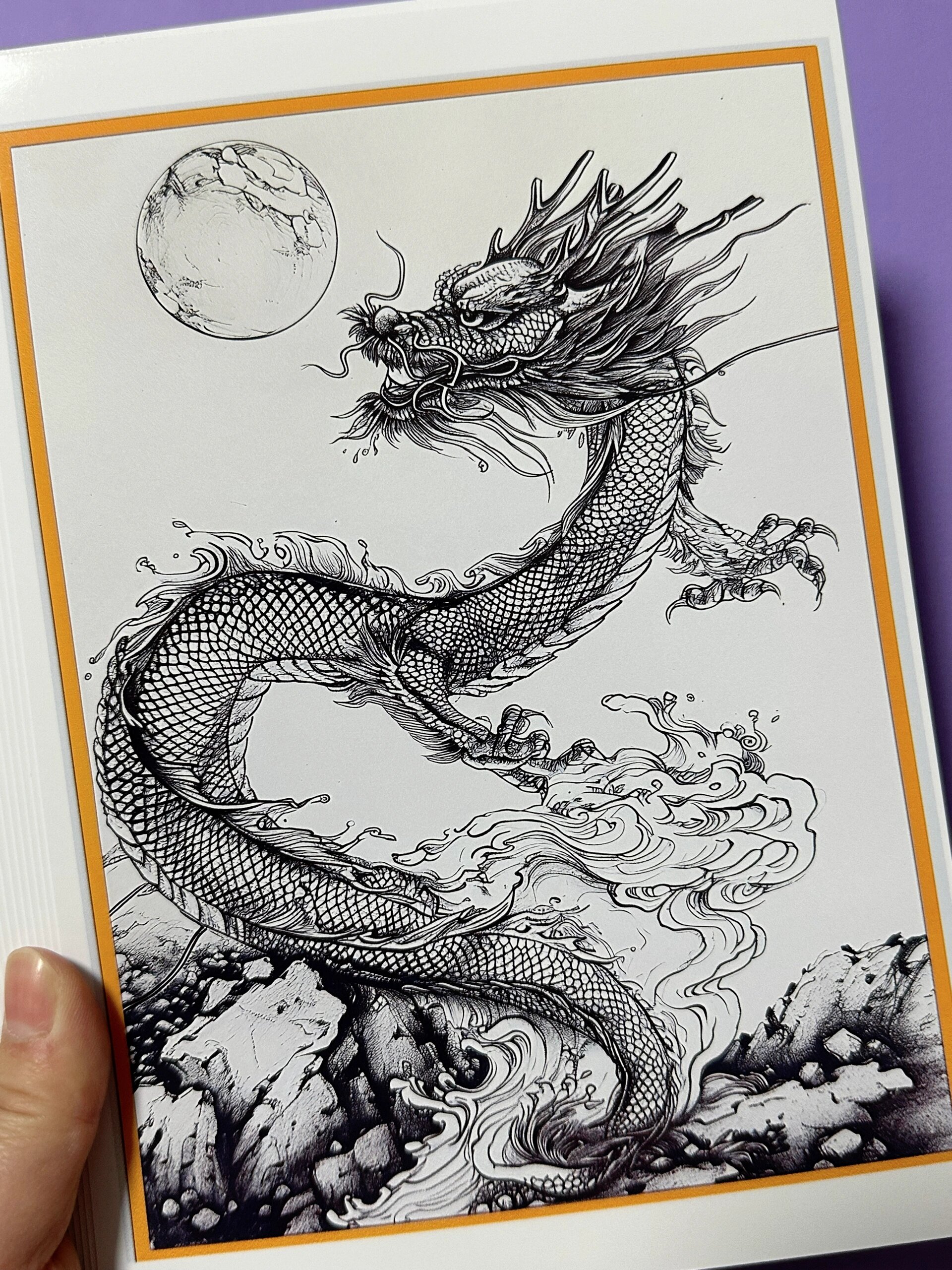 霸气中国龙,国风素描龙年插画