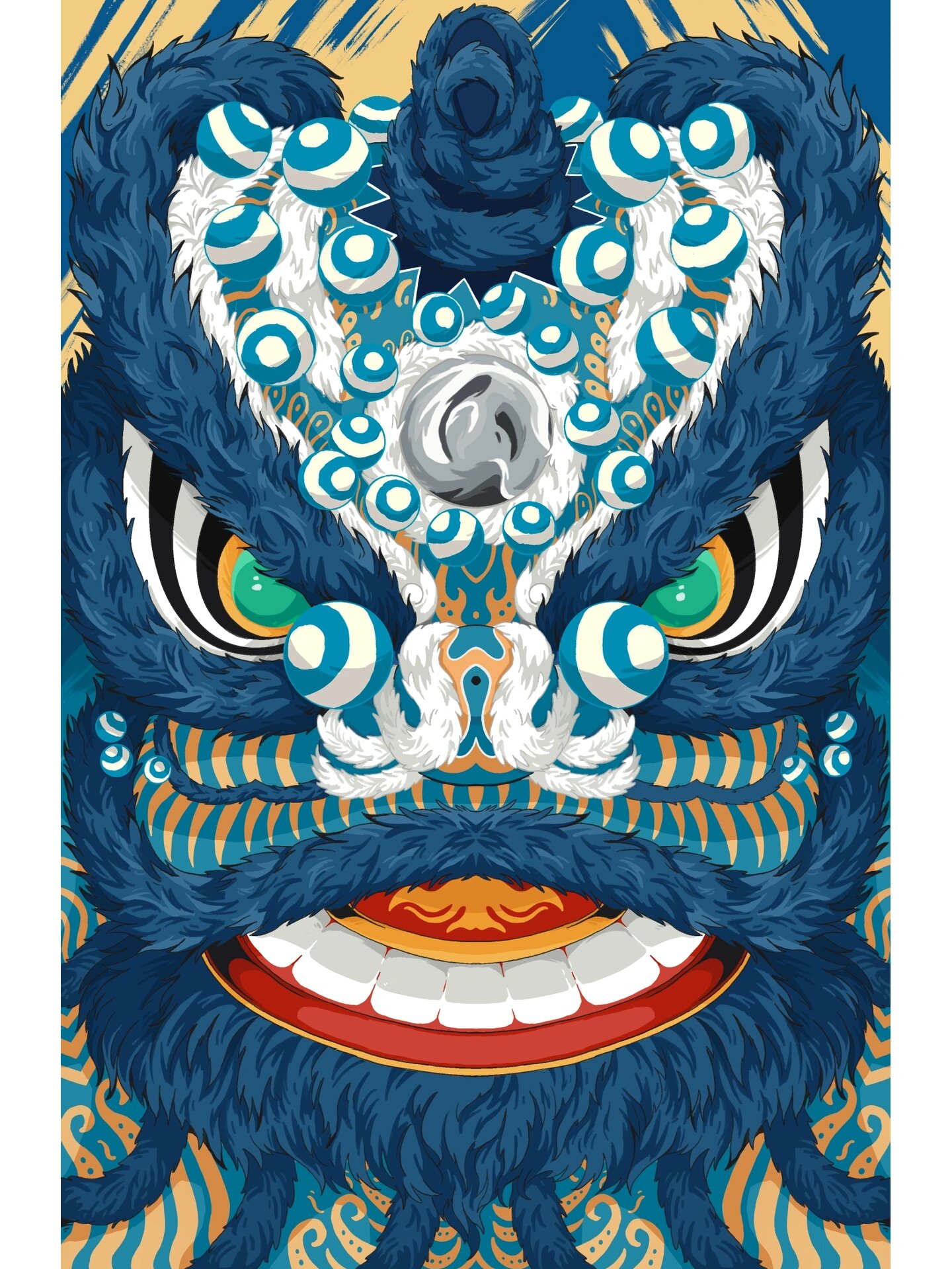 插画分享丨醒狮一皇五虎将 【6月10号 文化遗产日