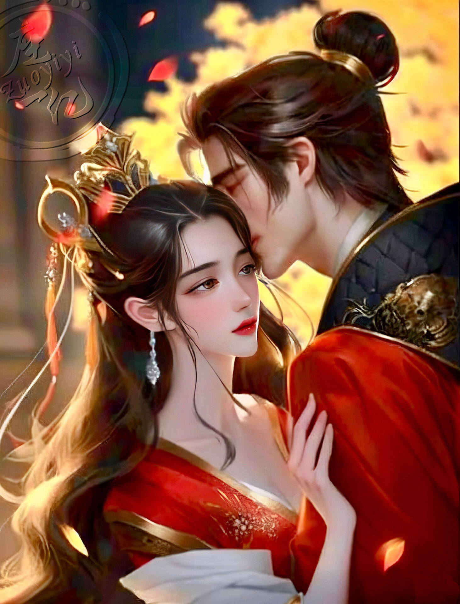 古风情侣双人图系列5·男女竖版共五张